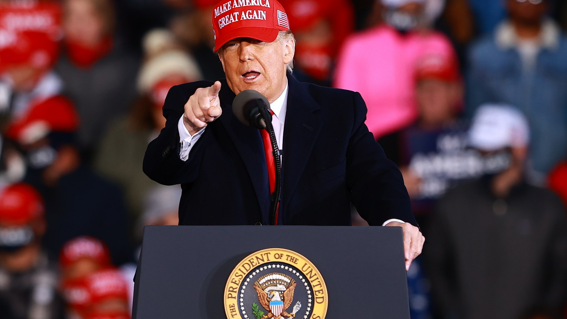 US-Präsident Trump bei einem Wahlkampfauftritt in Michigan | AFP
