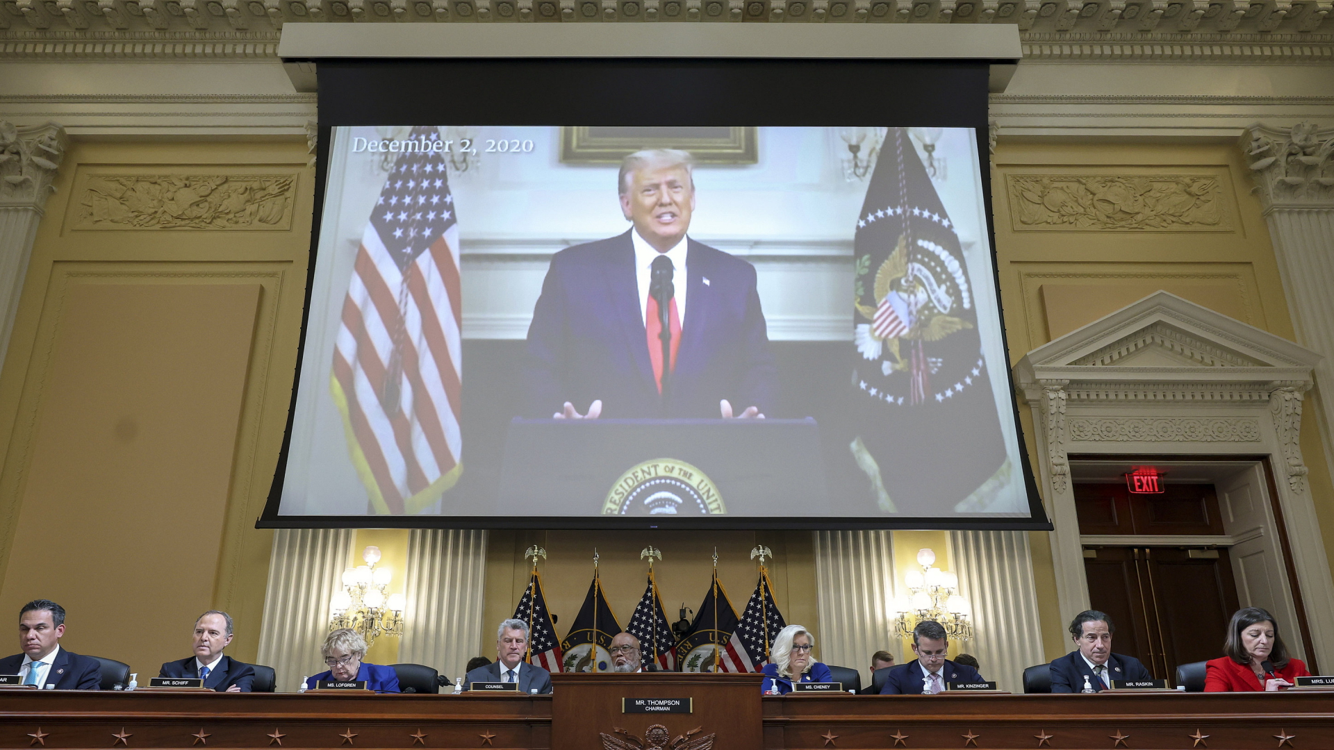 Vor dem U-Ausschuss zum Sturm auf das US-Kapitol wird ein Video von Ex-Präsident Trump gezeigt | AP