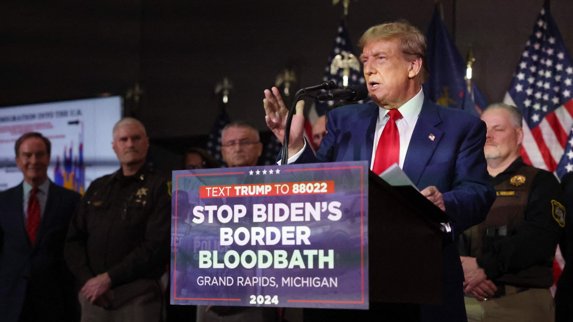 Donald Trump bei einer Veranstaltung in Michigan.