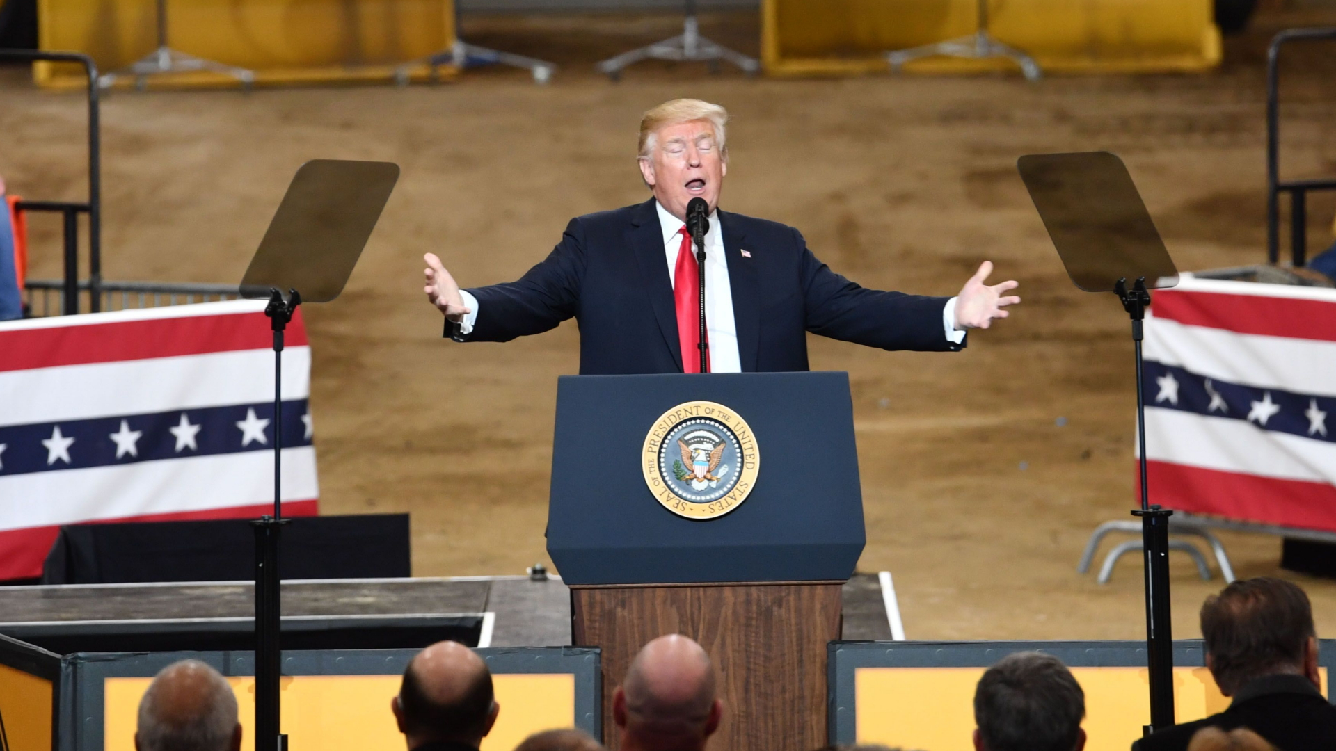 US-Präsident Donald Trump vor Industriearbeitern im Bundesstaat Ohio | AFP