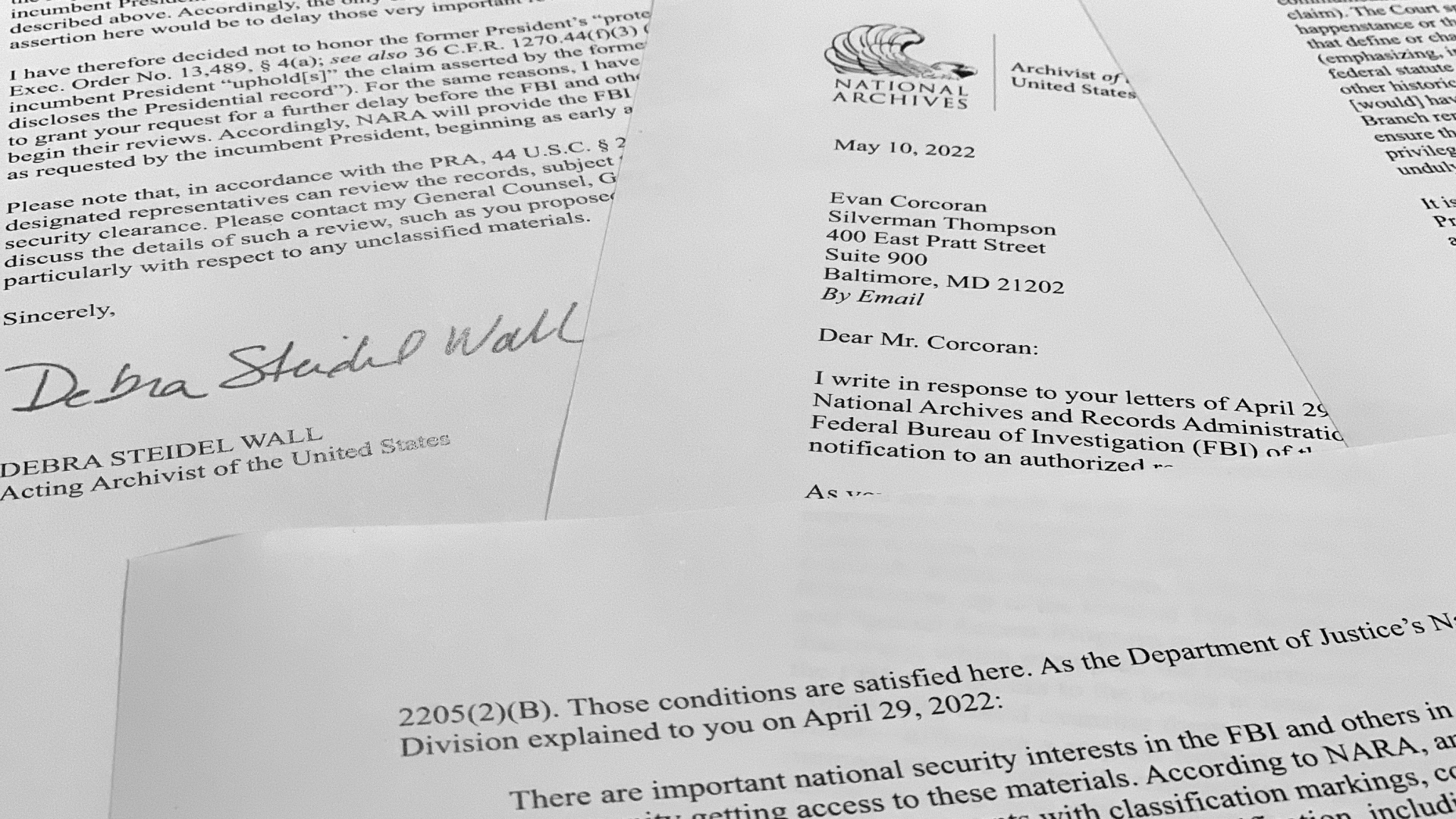 Ein Brief des US-Nationalarchivs zur Trump-Razzia | AP