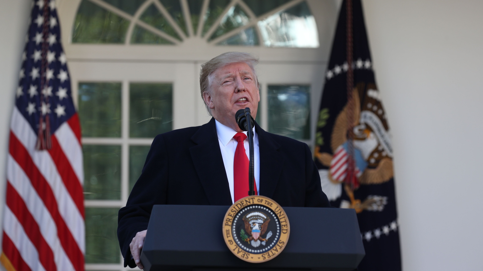 US-Präsident Donald Trump gibt ein Statement im Rose Garden des Weißen Hauses. | Bildquelle: AFP