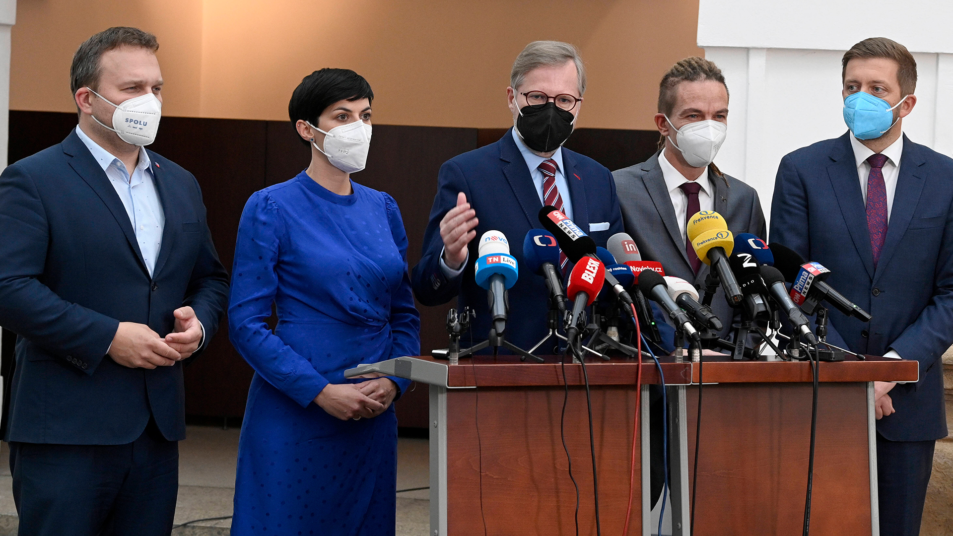 Pressekonferenz der tschechischen Regierungskoalition. (Archivbild: 26.10.2021) | imago images/CTK Photo