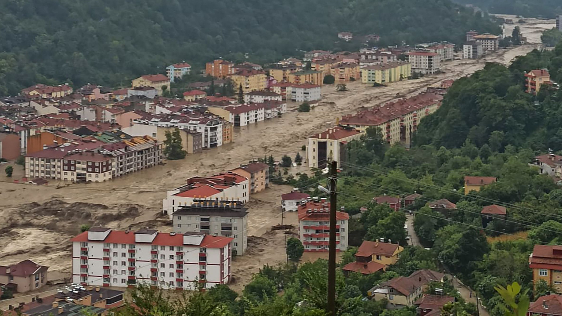 Überflutete Häuser in der Türkei  | AFP