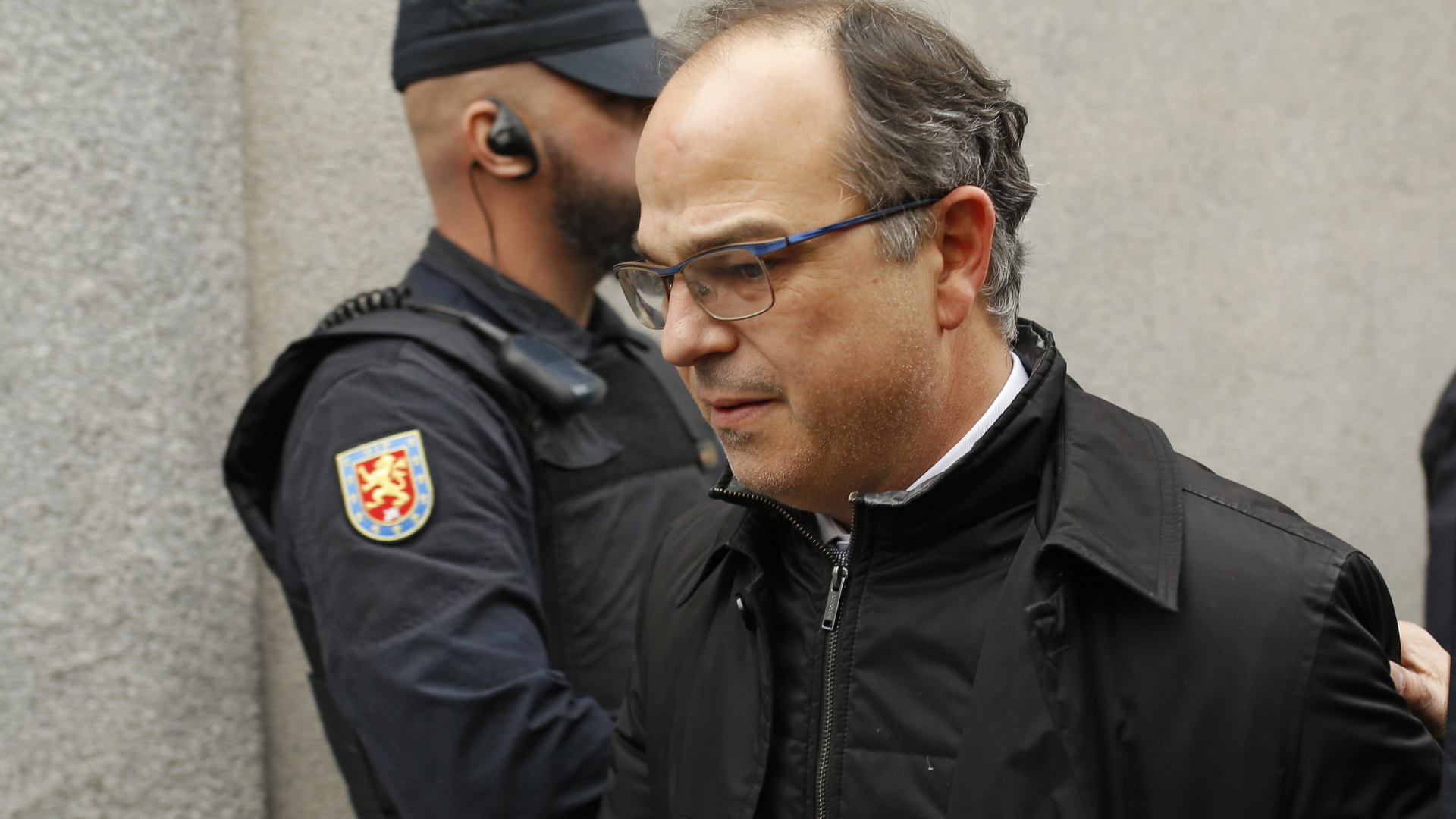 Jordi Turull, katalanischer Präsidentschaftskandidat, auf dem Weg zum Obersten Gericht in Madrid. | dpa