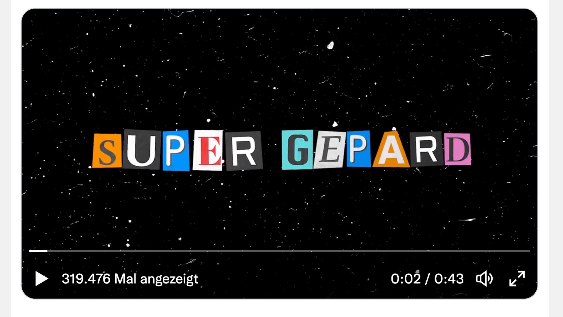 Screenshot eines Videos auf twitter mit dem Schriftzug "Super Gepard". | twitter.com/DefenceU/status/1587738320477503489