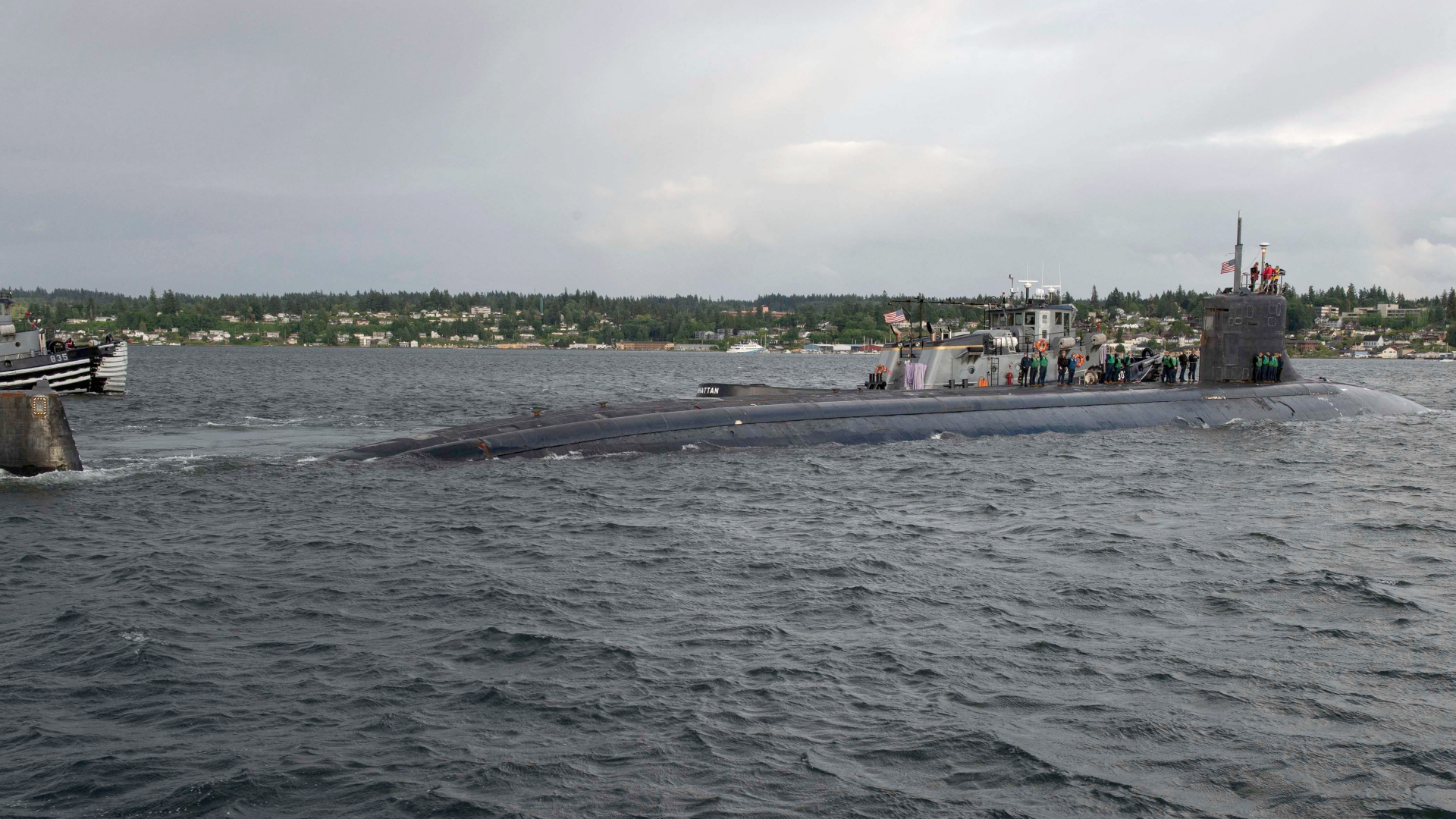 Das U-Boot "USS Connecticut" in der Bucht von Bremerton im US-Staat Washington. | AFP