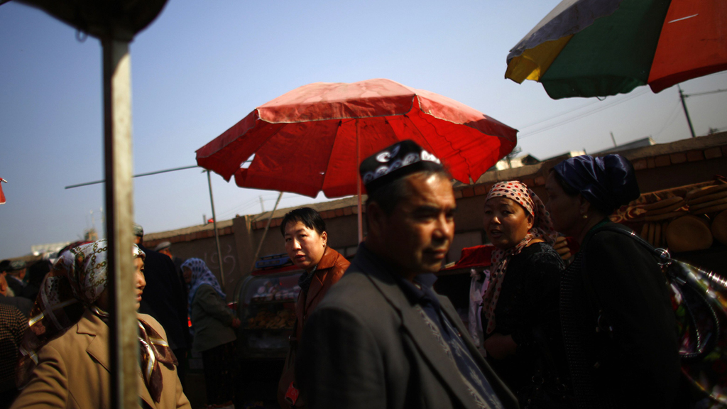 Uiguren auf der Straße