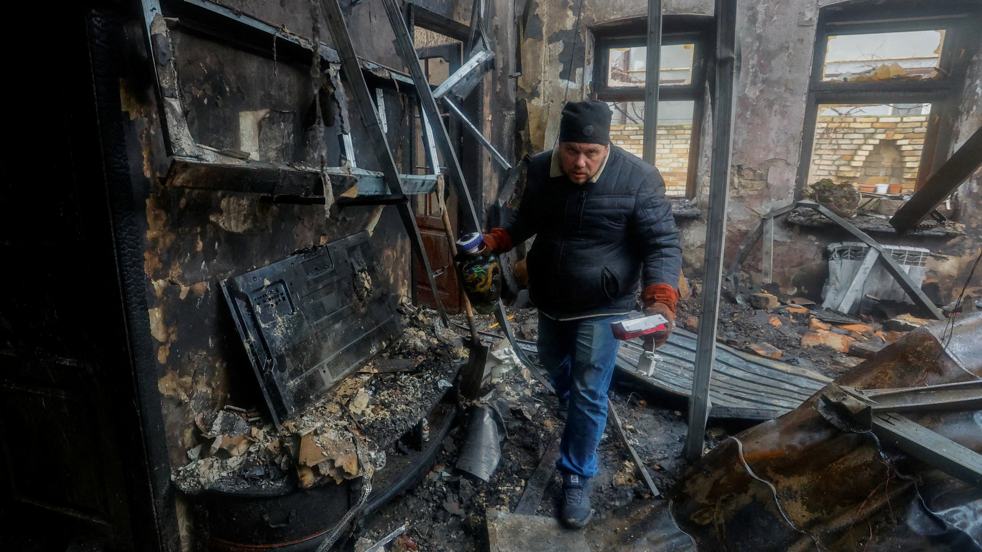 Zerstörtes Gebäude in der Region Donezk | REUTERS