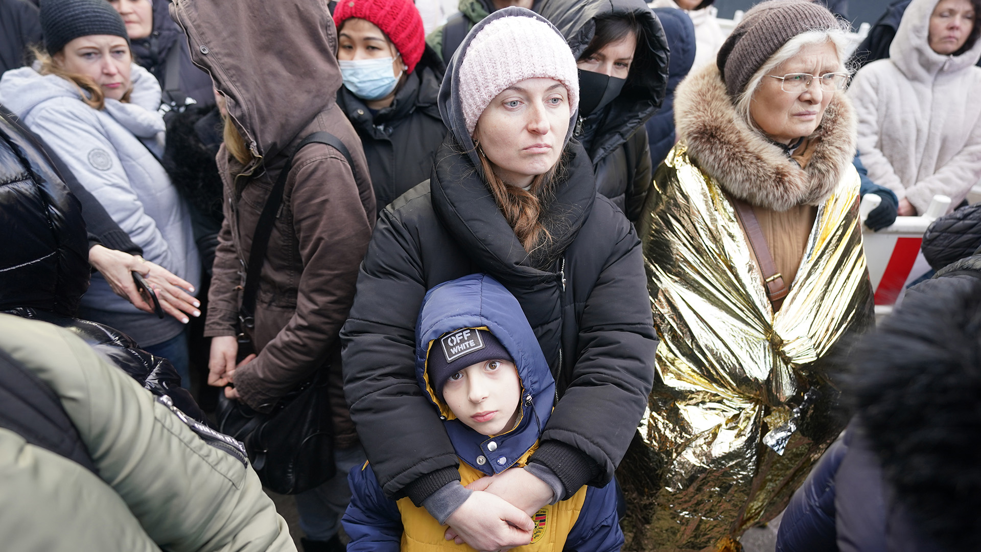 Flüchtlinge aus der ukrainischen Stadt Vinnitsya