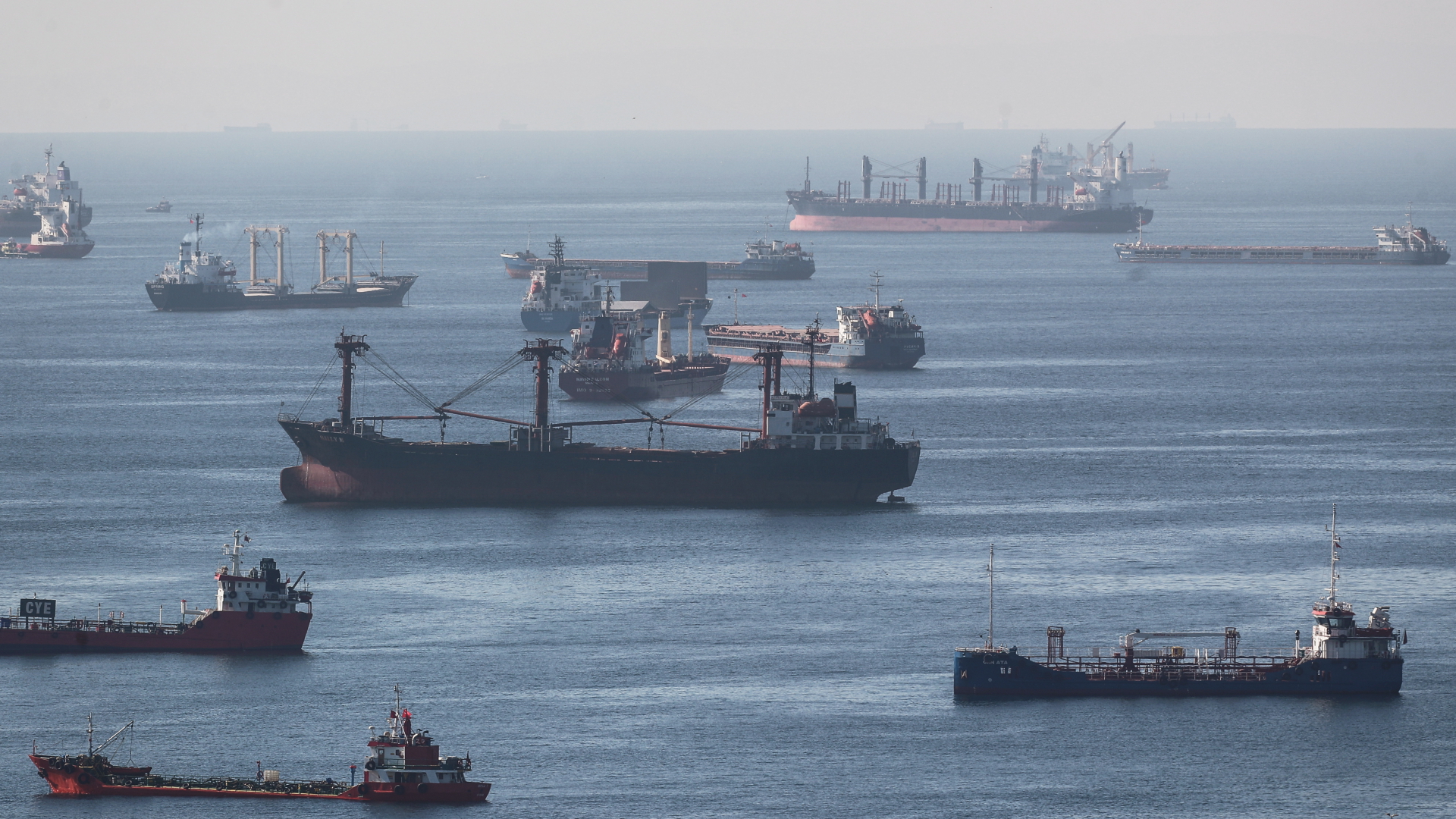 Frachtschiffe mit ukrainischem Getreide warten vor dem Hafen von Istanbul | EPA