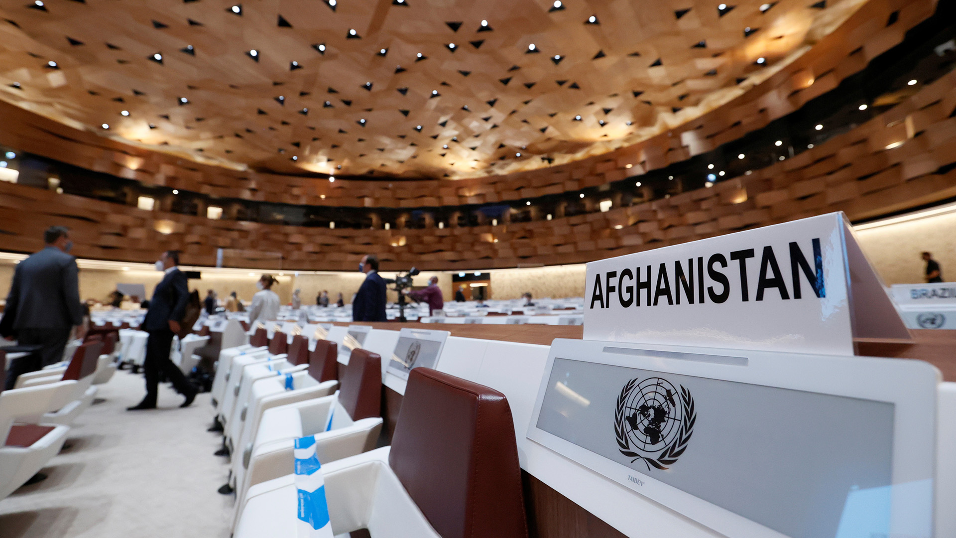 Konferenzsaal der UN in Genf während der Afghanistan-Geberkonferenz. | REUTERS