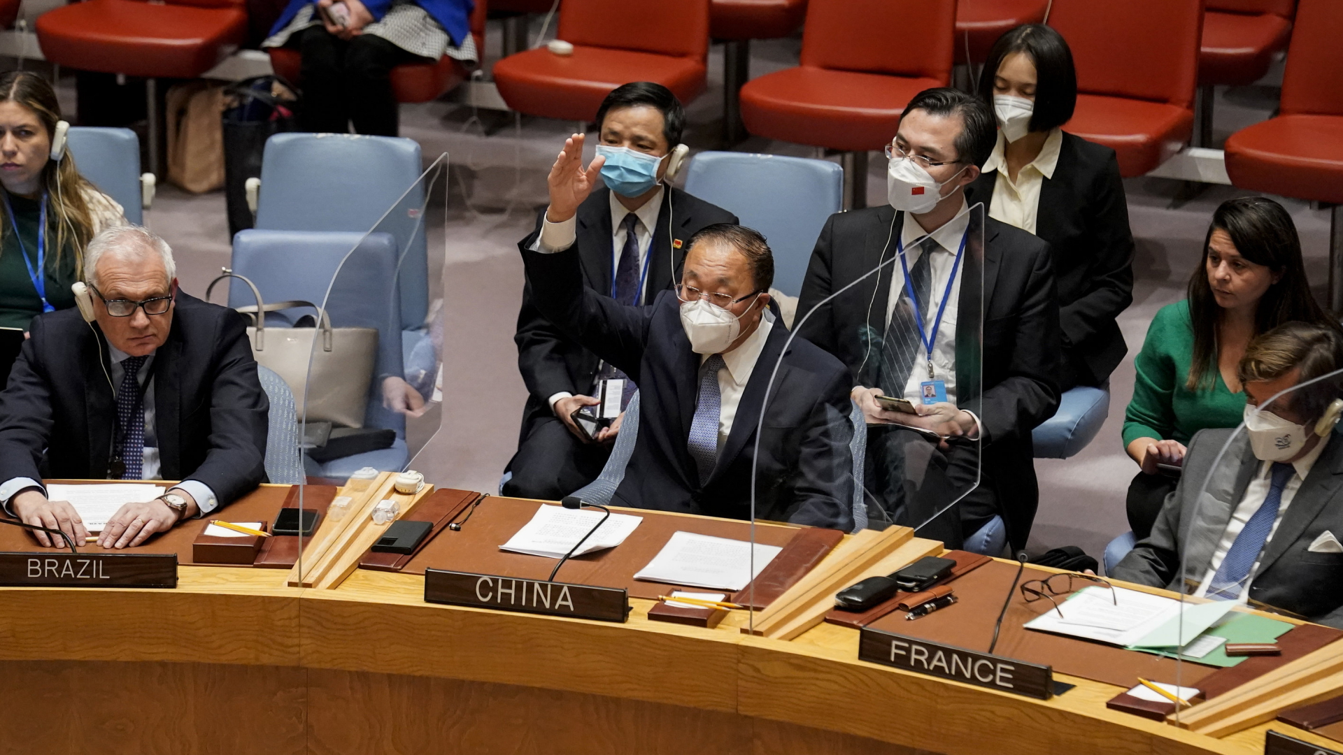Abstimmung im UN-Sicherheitsrat. Nur China stimmte für Russlands Resolutionsentwurf. | AP