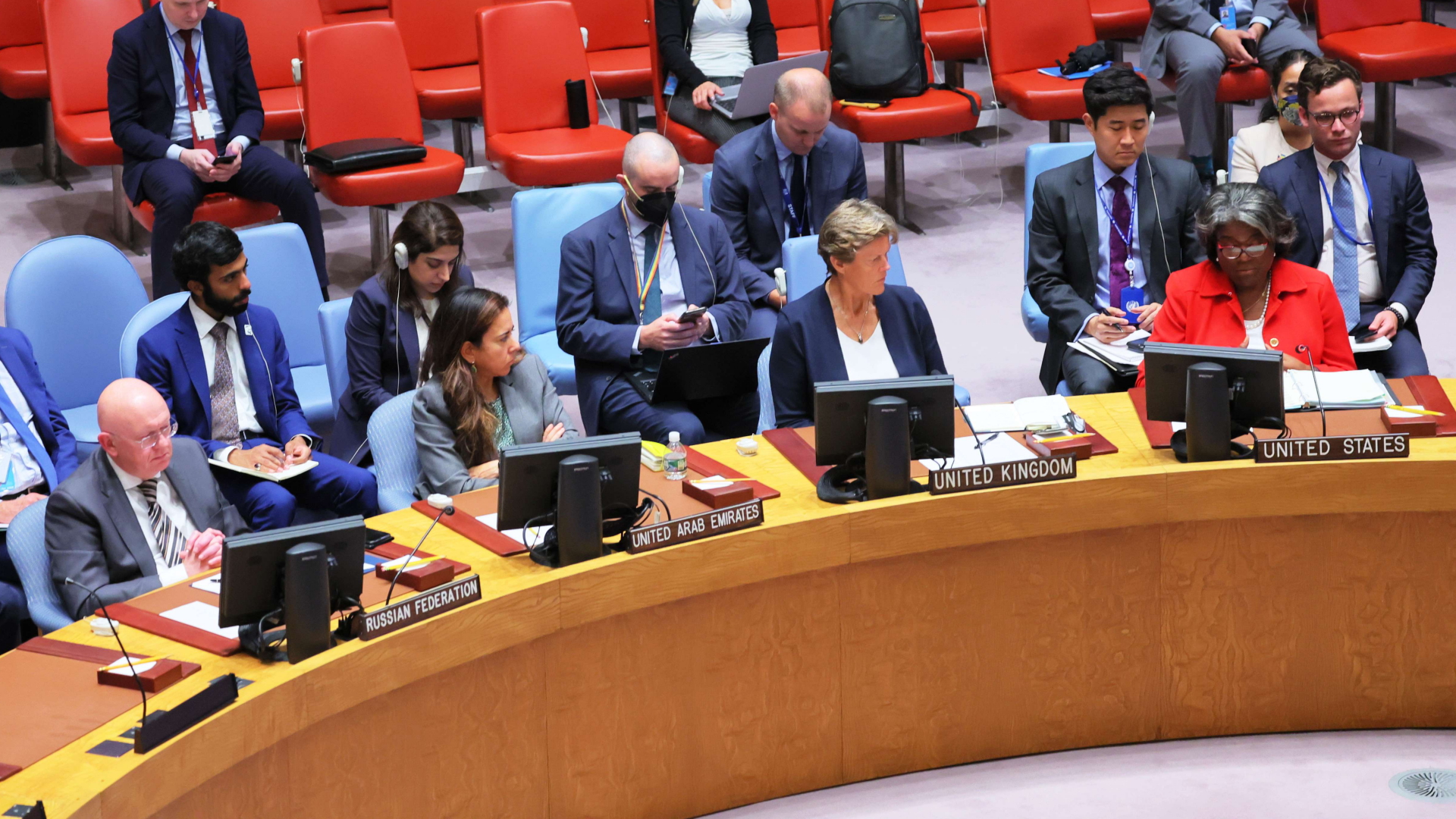Die UN-Botschafterin der USA Linda Thomas-Greenfield im Sicherheitsrat in New York | AFP