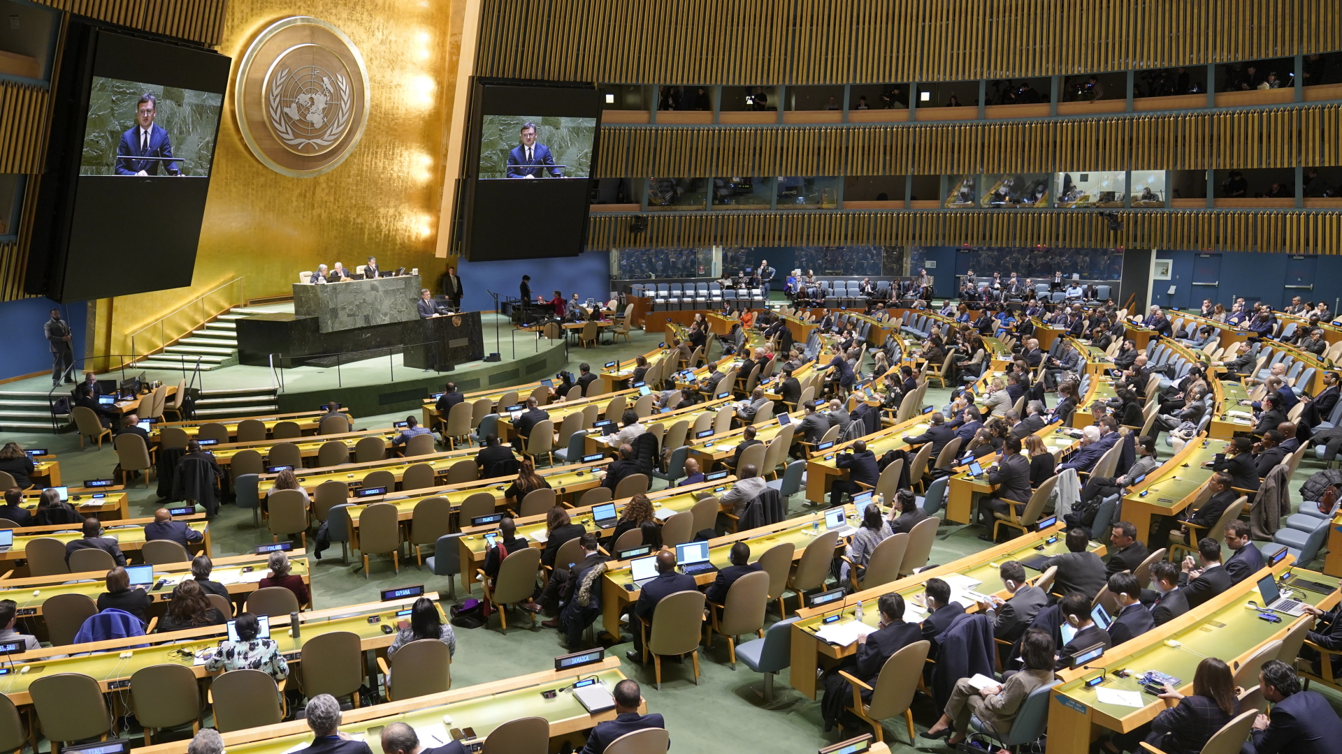 Dmytro Kuleba spricht auf der Sondersitzung der UN-Vollversammlung | dpa