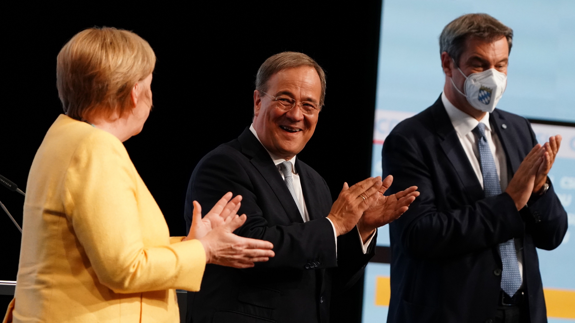 Angela Merkel, Armin Laschet und Markus Söder | EPA