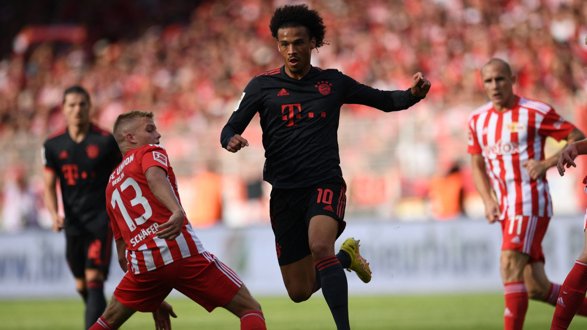 Bayern Münchens Spieler Leroy Sané während der Partie gegen Union Berlin. | REUTERS