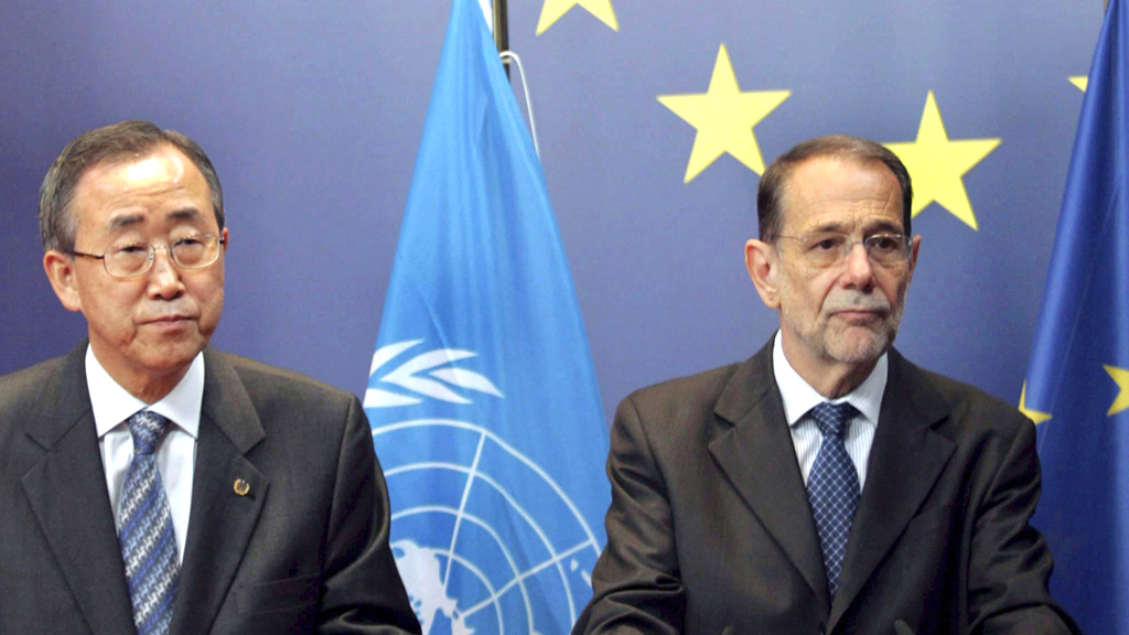 UN-Generalsekretär Ban Ki Moon und EU-Chefdiplomat Javier Solana