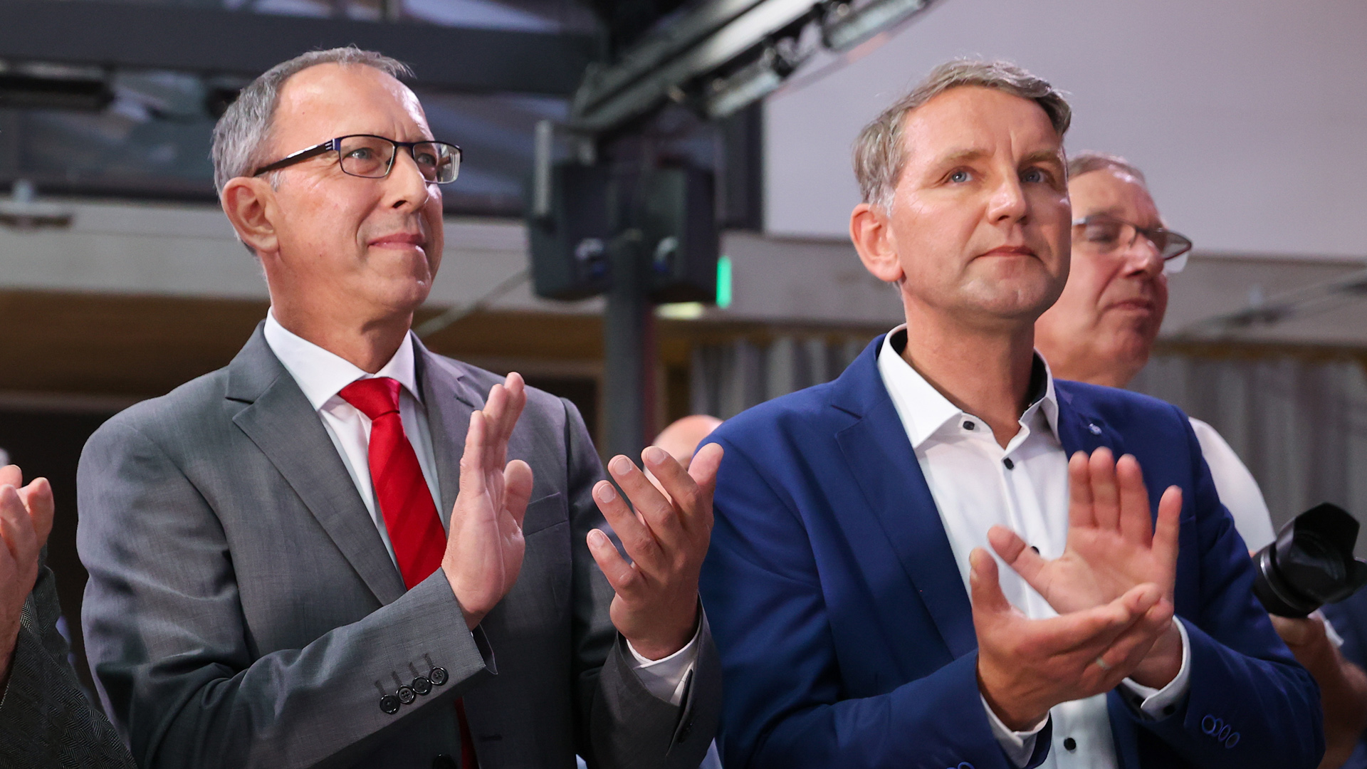 Jörg Urban (l.) und Björn Höcke (Archivbild: 2021)