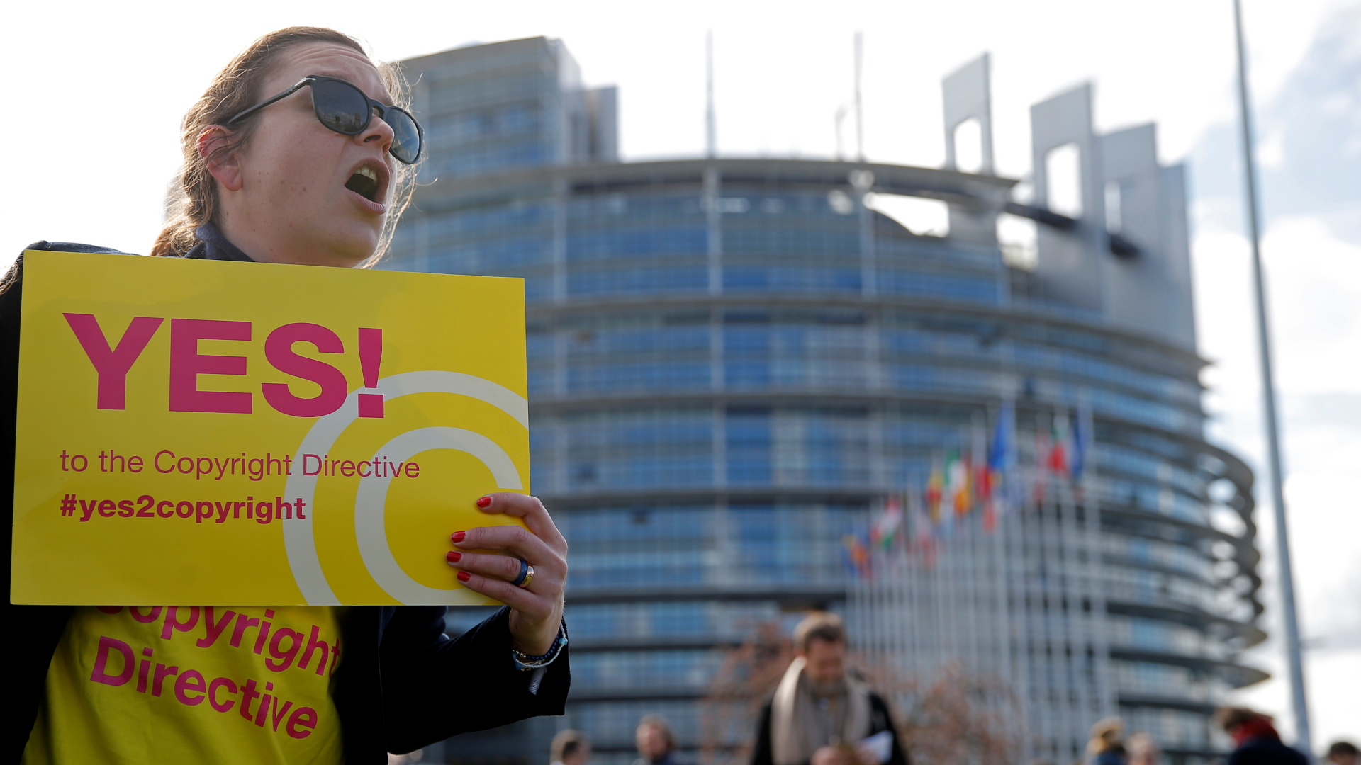 Demonstranten vor dem EU-Parlament in Straßburg