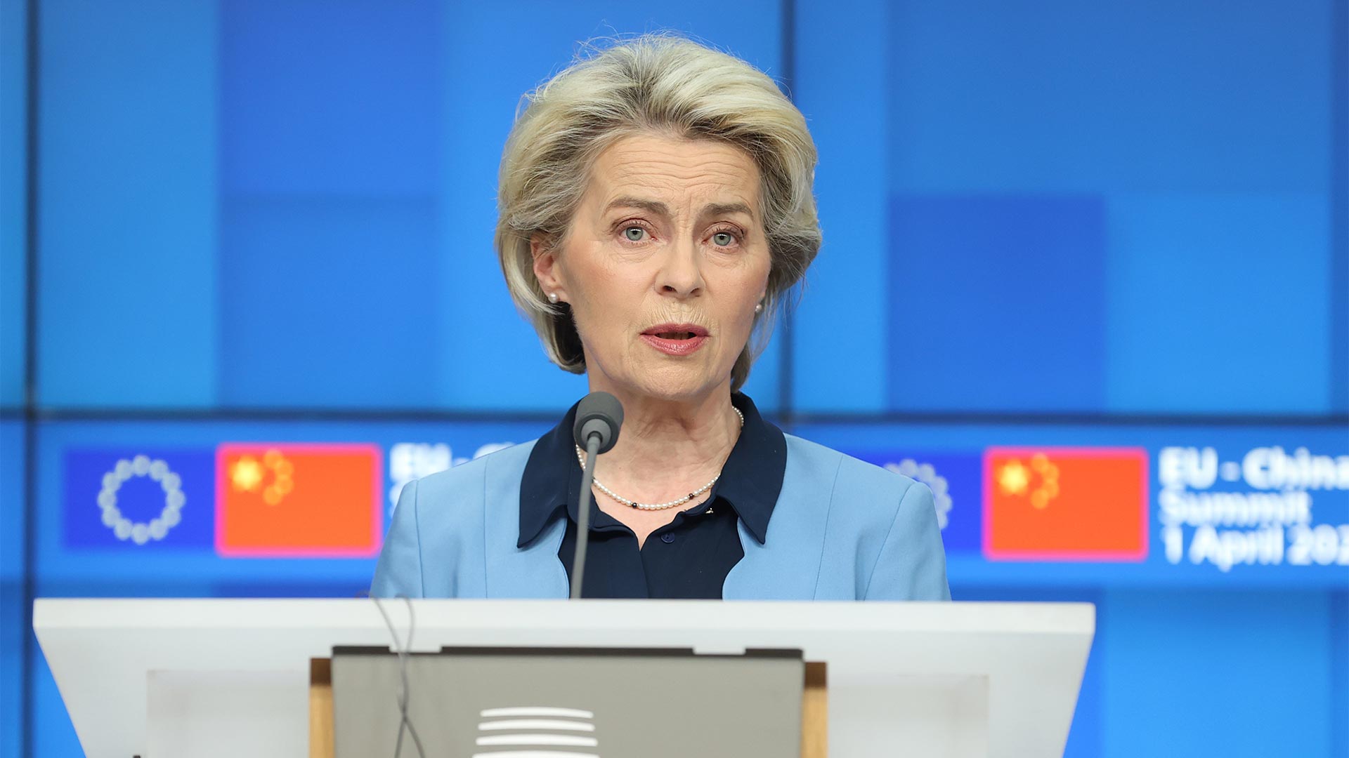 Ursula von der Leyen, EU-China-Gipfel, 1. April 2022 | picture alliance / AA