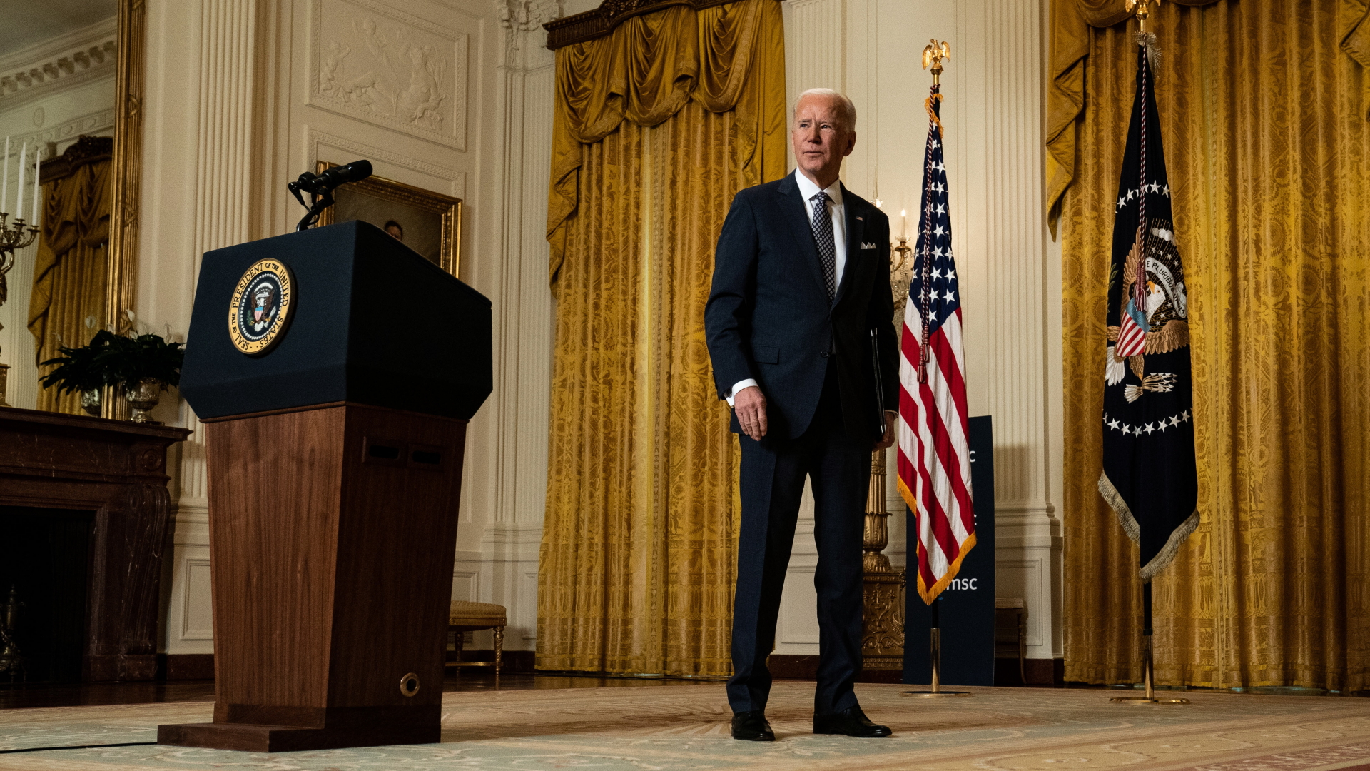 US-Präsident Joe Biden kurz nach seiner Ansprache im Weißen Haus| Bildquelle: EPA