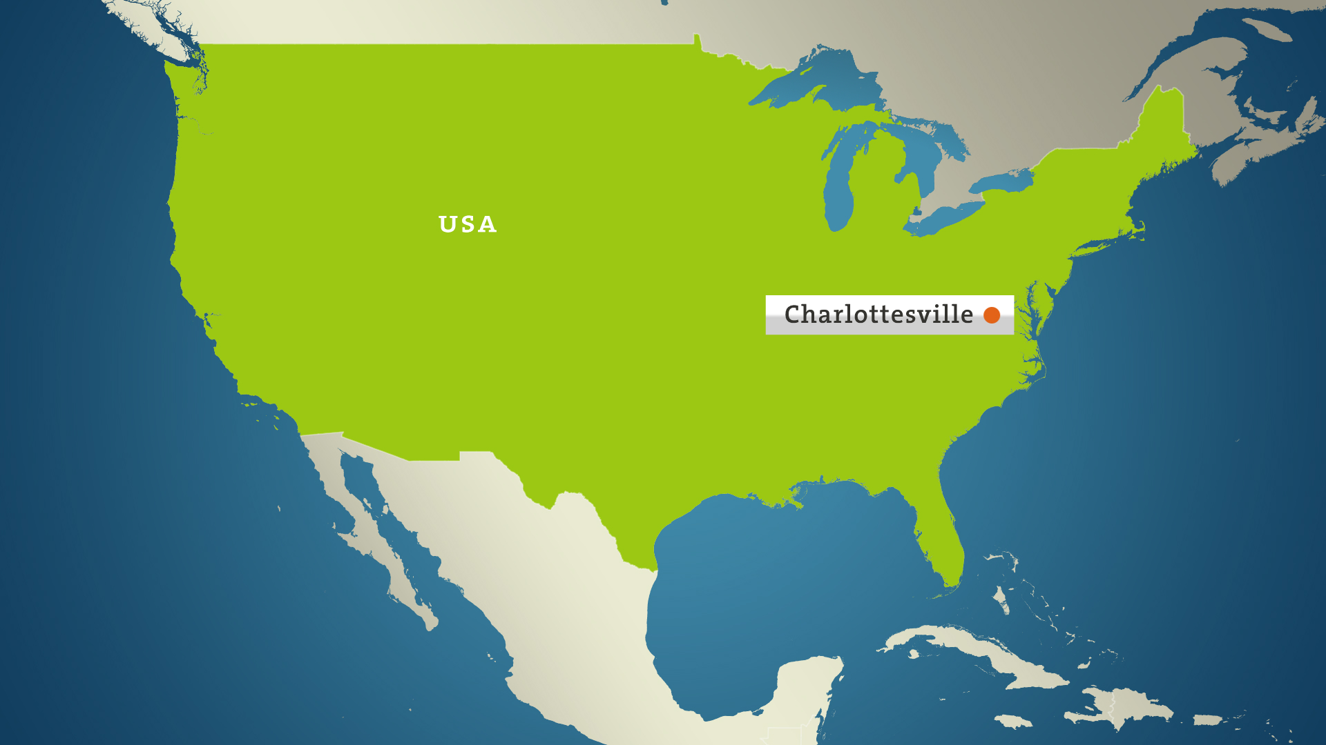 Karte: USA mitCharlottesville