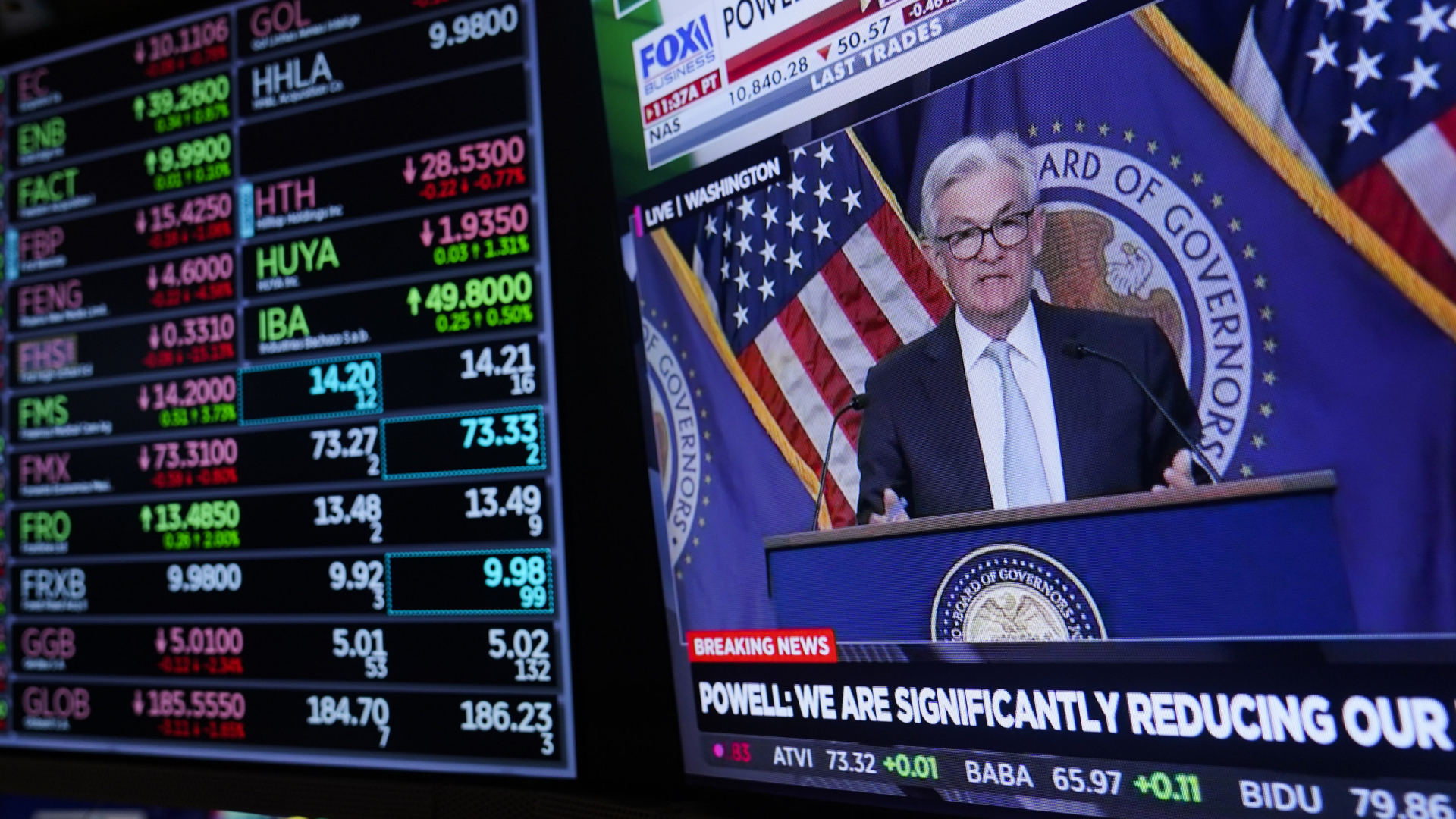 Eine Rede von Notenbankchef Powell wird im US-Fernsehen übertragen