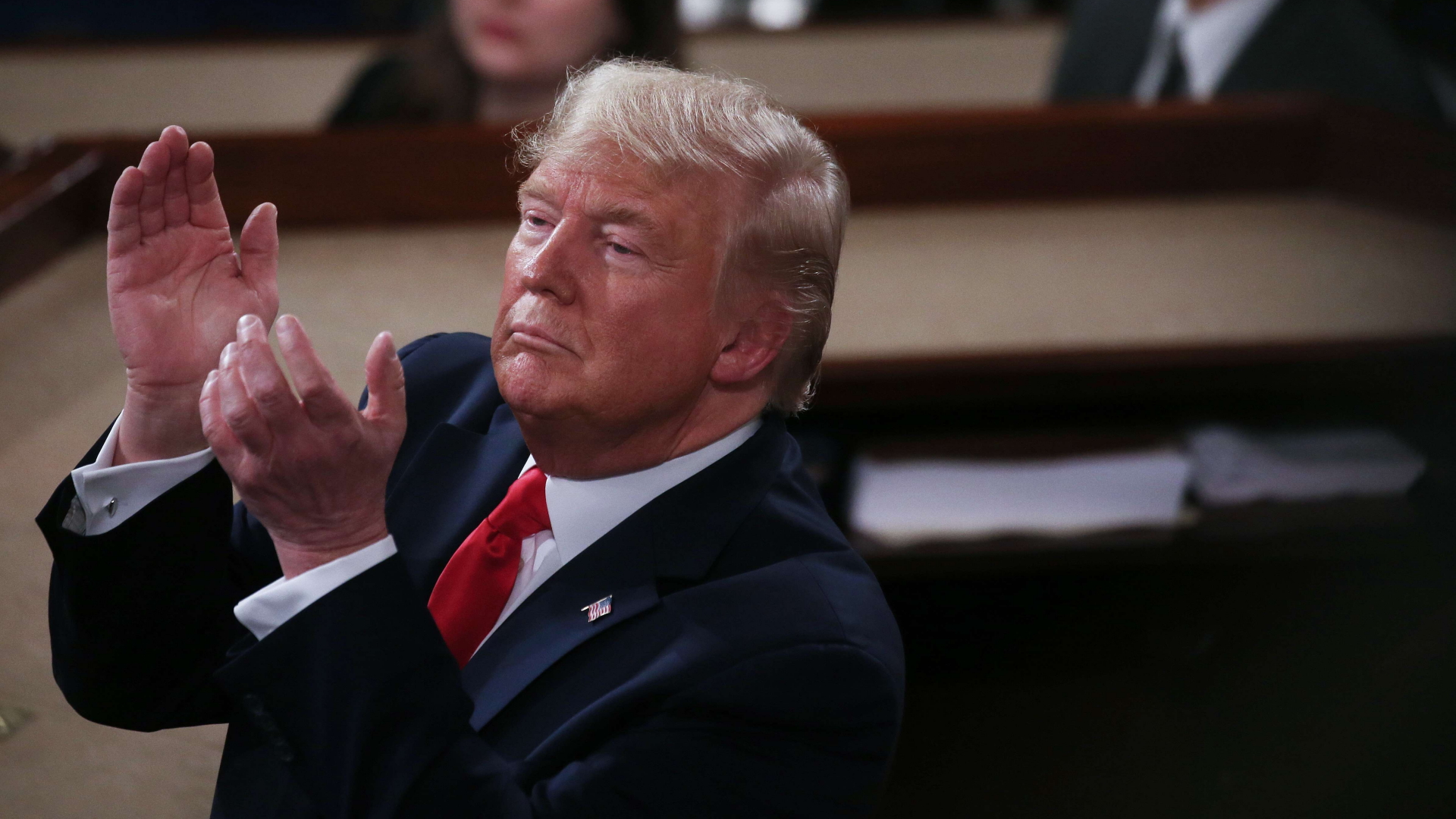 US-Präsident Trump applaudiert Anfang Februar im Senat. | AFP