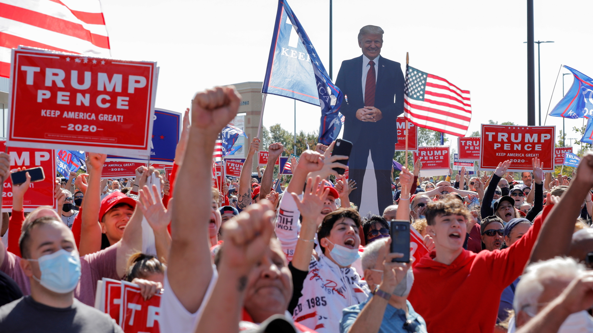Anhänger von US-Präsident Donald Trump auf Staten Island. | REUTERS