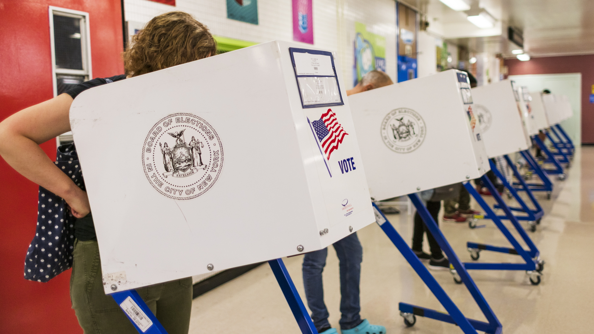 Ein Wahllokal im US-Bundesstaat New York (Archivbild). | EPA