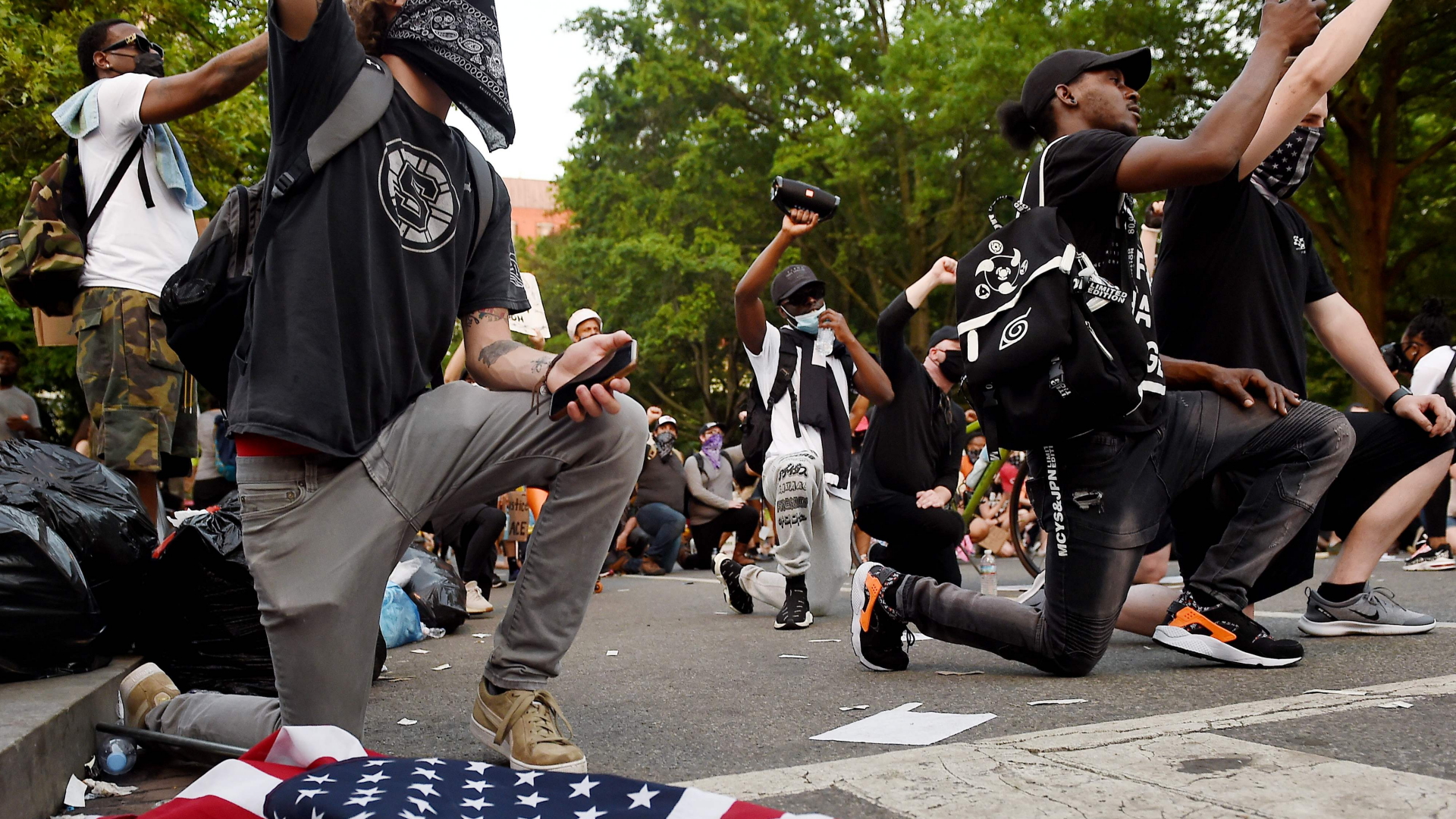 Demonstranten im Lafayette Park in der Nähe zum Weißen Haus | AFP