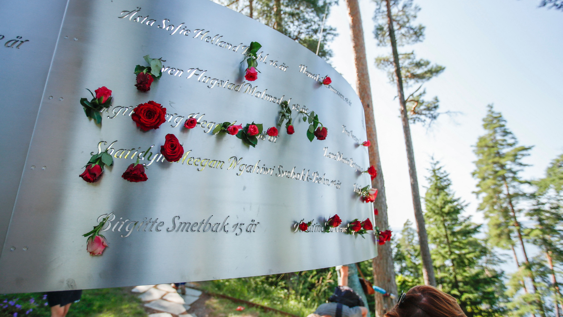 Gedenktafel auf der norwegischen Insel Utoya | AFP