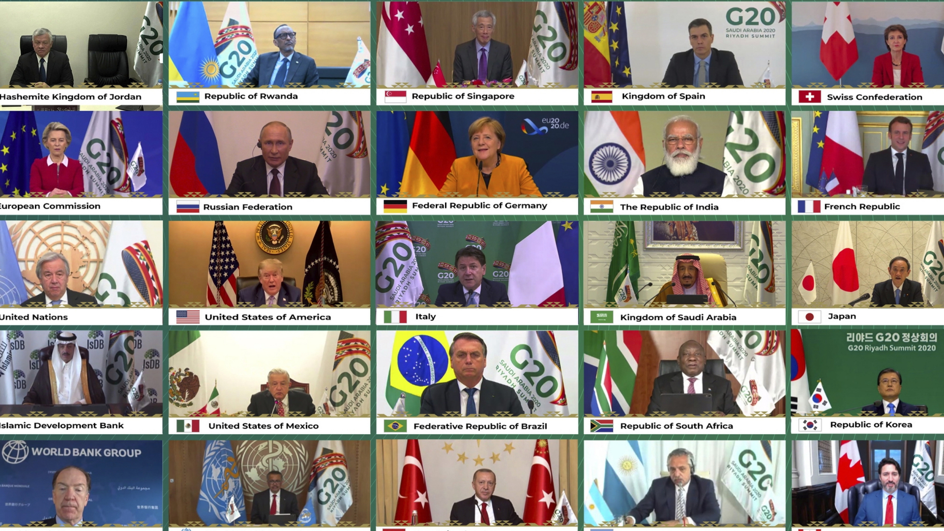 Screenshot der G20-Videokonferenz | dpa