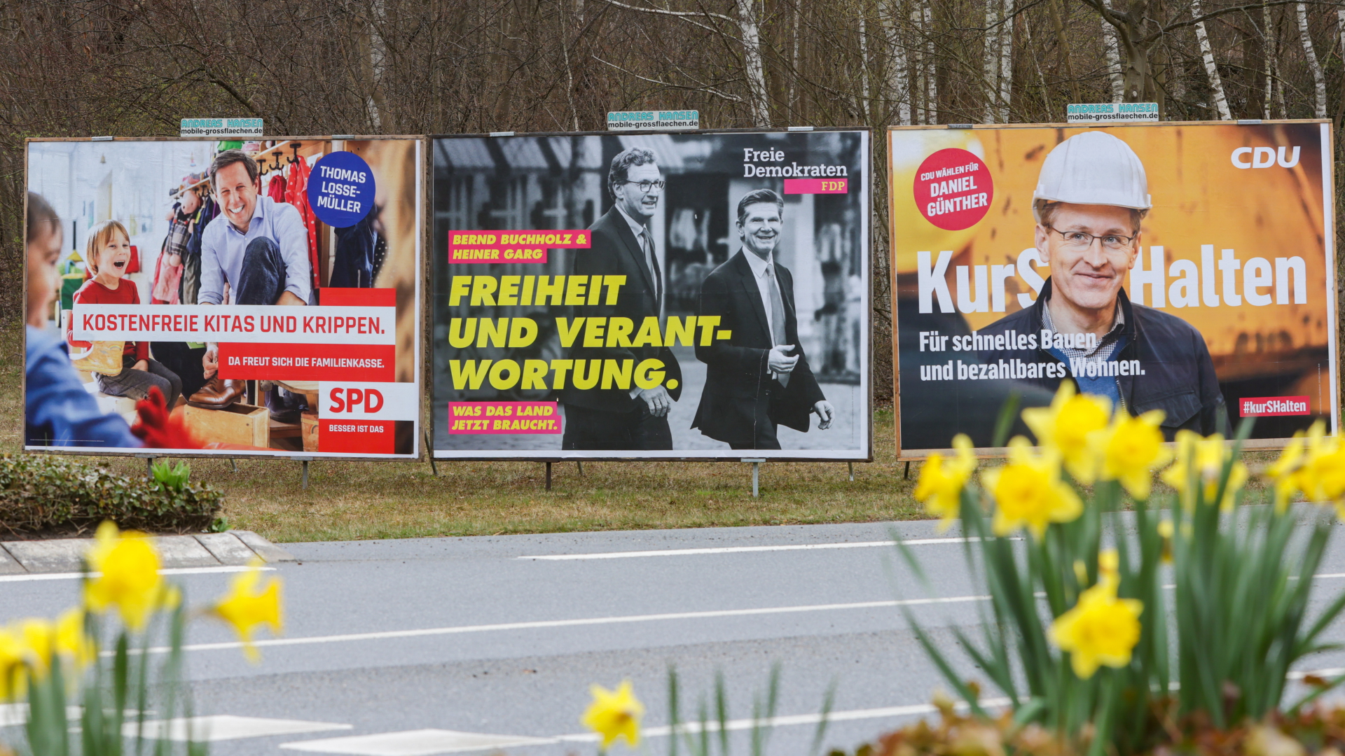 Wahlplakate in Mölln | dpa