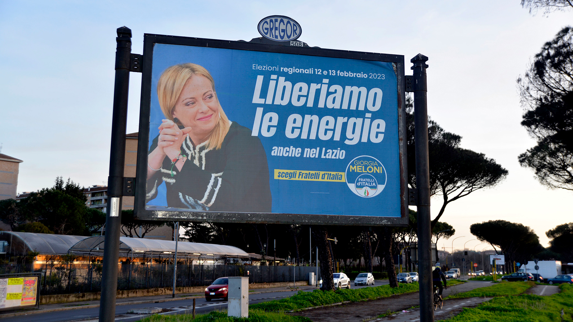 Wahlplakat von Premierministerin Giorgia Meloni | picture alliance / ROPI