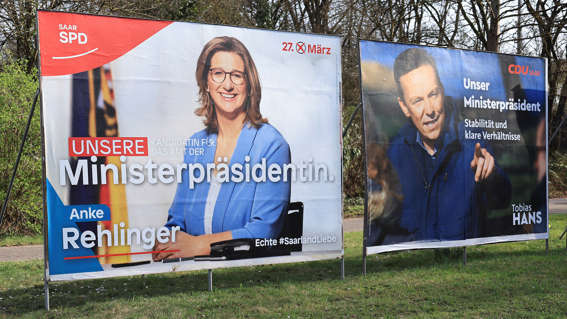 Wahlplakate von Anke Rehlinger und Tobias Hans | REUTERS