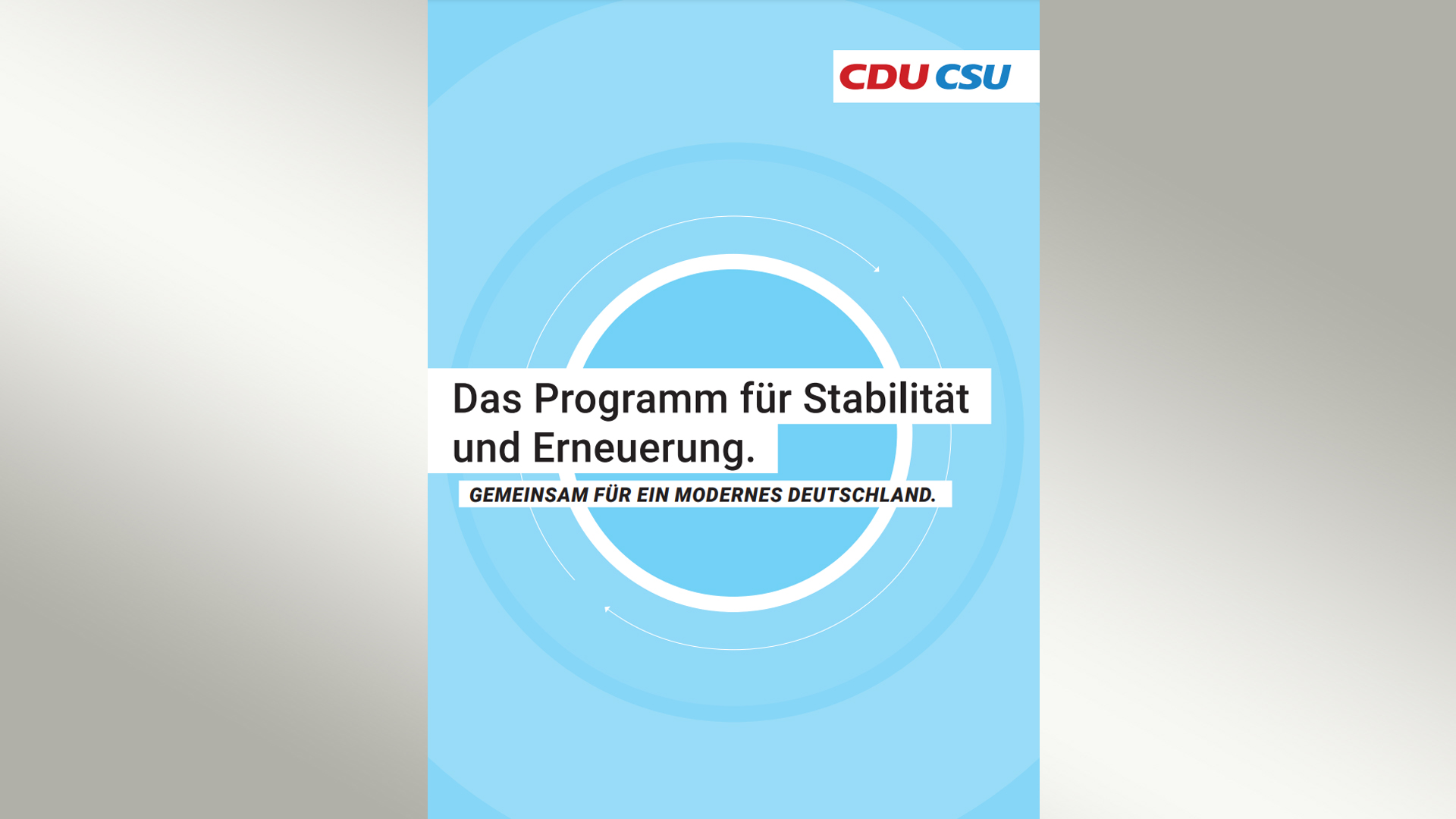 Titel Wahlprogramm von CDU/CSU