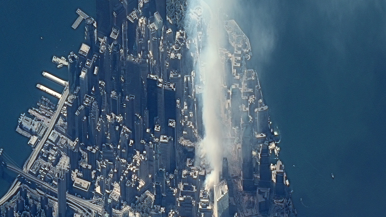Luftaufnahme der Südspitze Manhattans am 12. September 2001 | EPA
