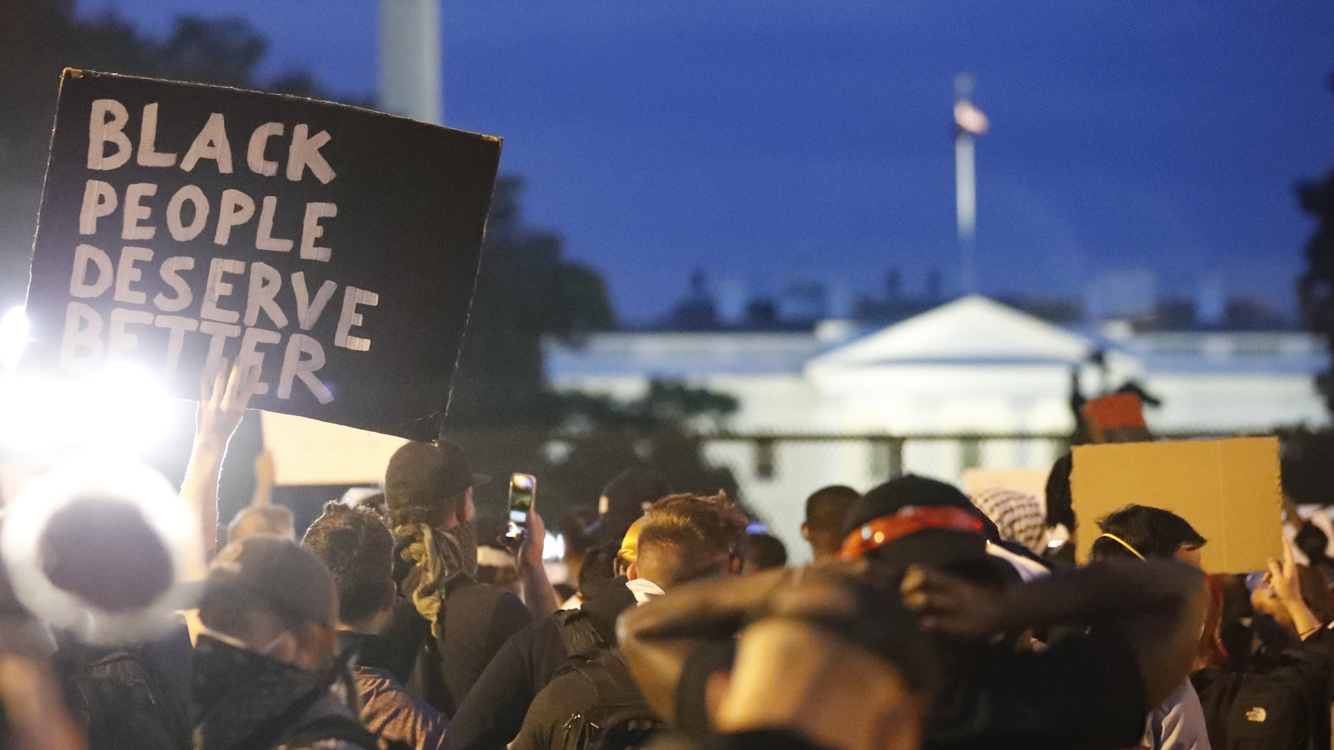 Proteste vor dem Weißen Haus in der amerikanischen Hauptstadt Washington. | AP