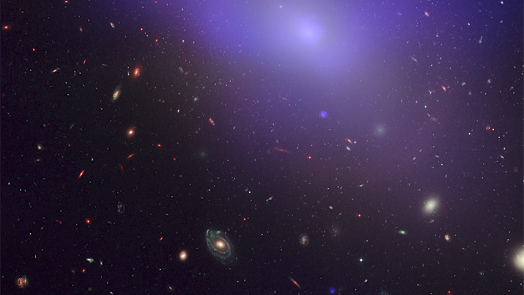 Weltall Bildkombination je einer Aufnahme vom Hubble-Weltraumteleskop und dem Röntgentelskop Chandra | null