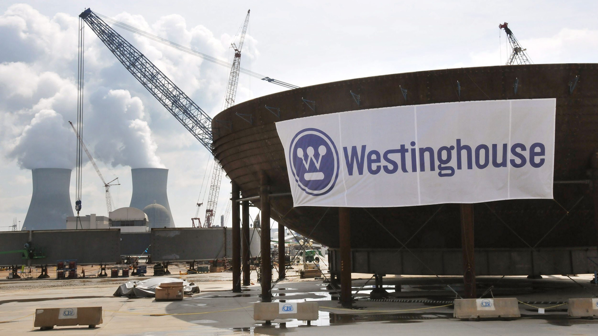 Reaktoren des Vogtle-Kraftwerks, das vom Auftragnehmer Westinghouse Electric Co. in der Nähe von Waynesboro (USA) zum Zeitpunkt der Aufnahme gebaut wurde. (Archivbild) | picture alliance / MAXPPP