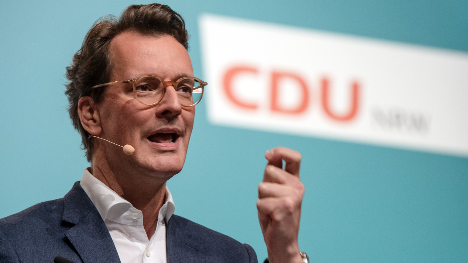 Hendrik Wüst auf dem Landesparteitag der CDU Nordrhein-Westfalen. | dpa