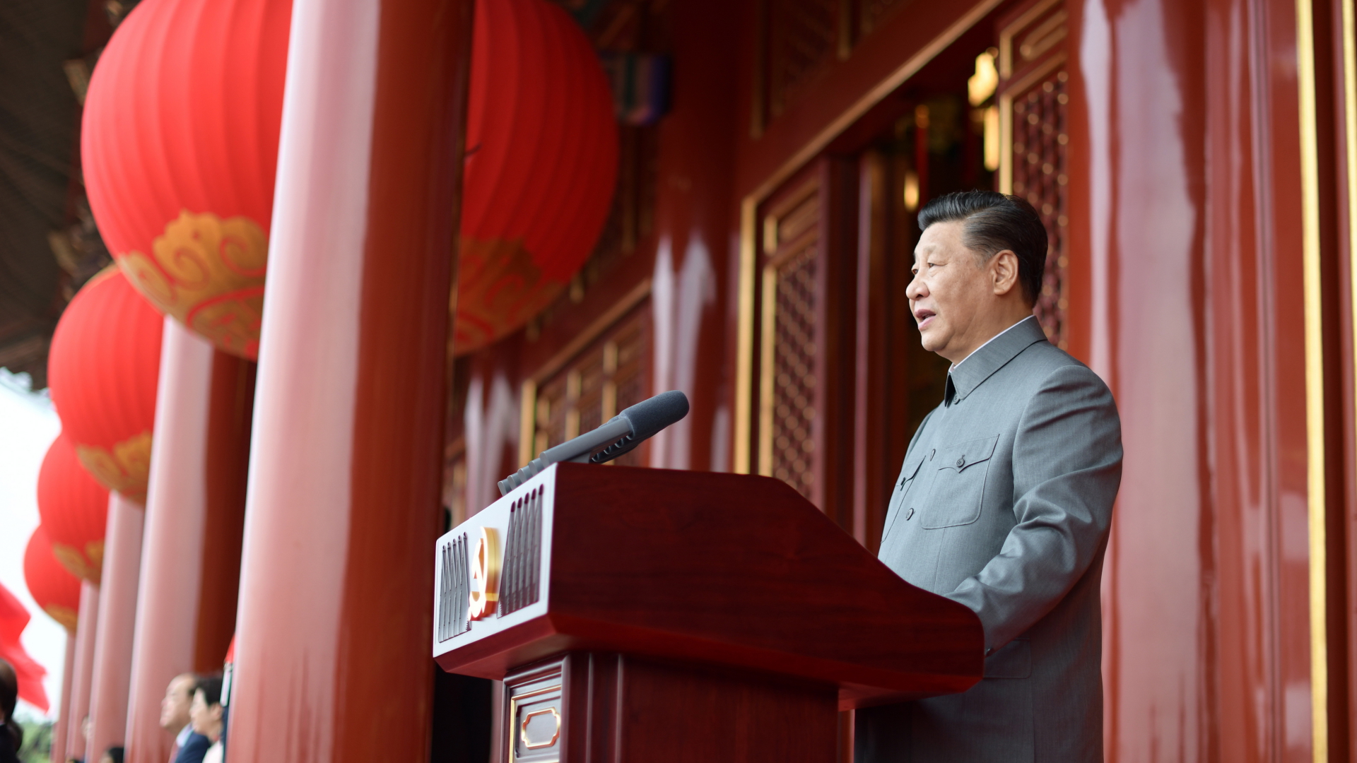 Xi Jinping bei einer Rede zum hundertjährigen Bestehen der Kommunistischen Partei Chinas. | EPA