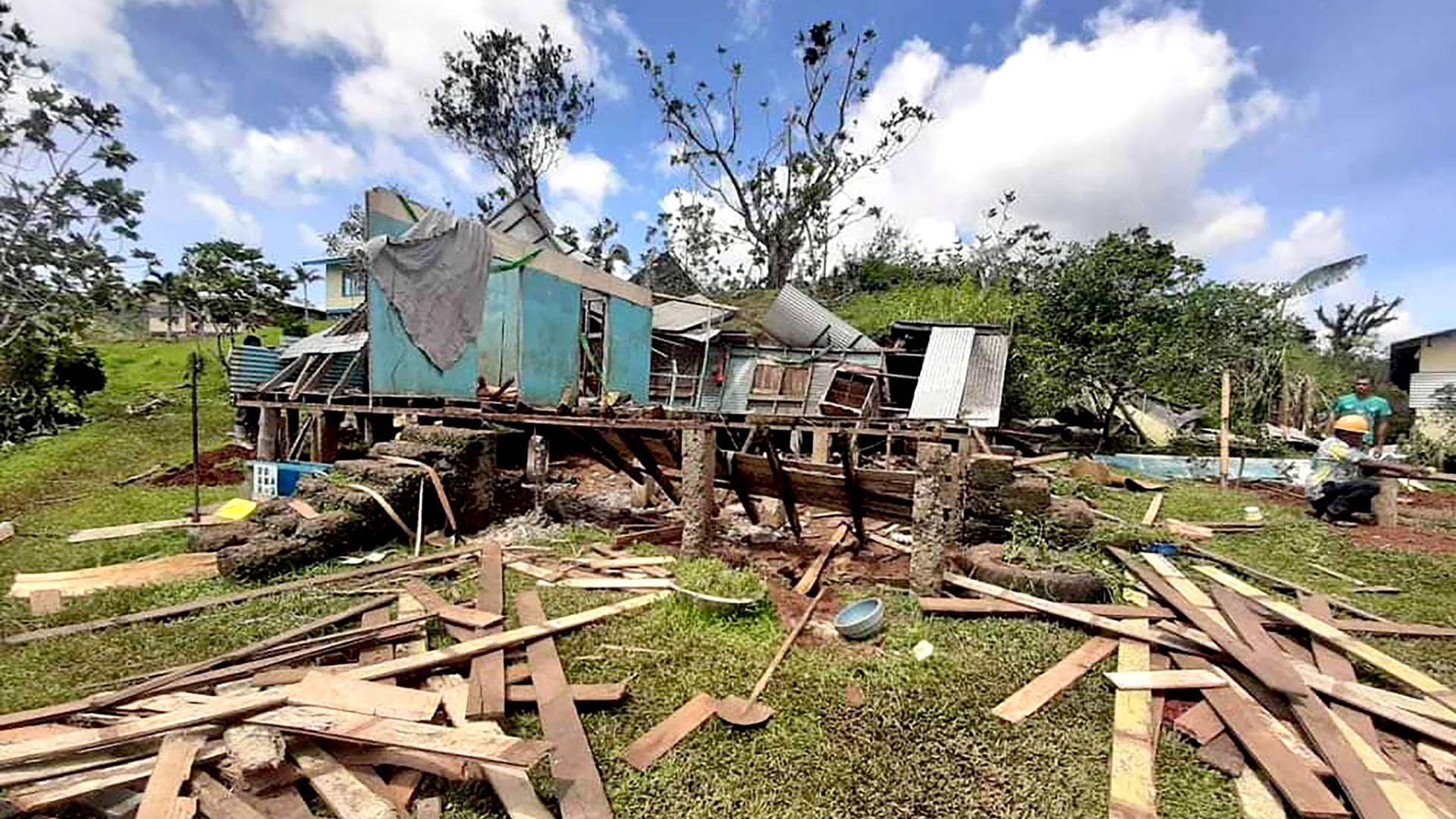 Zerstörte Häuser nach dem Zyklon Yasa auf den Fidji-Inseln. | AFP