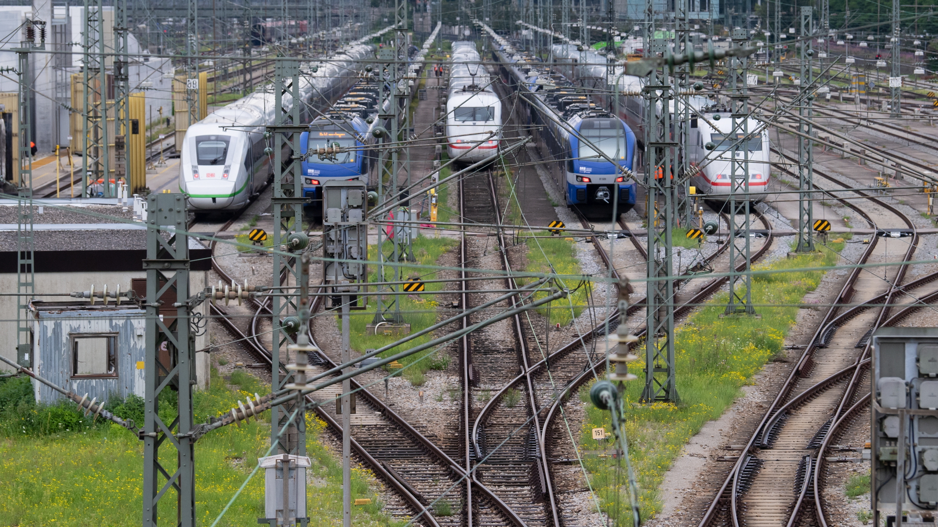 Züge stehen nebeneinander auf Gleisen am Münchner Hauptbahnhof | dpa