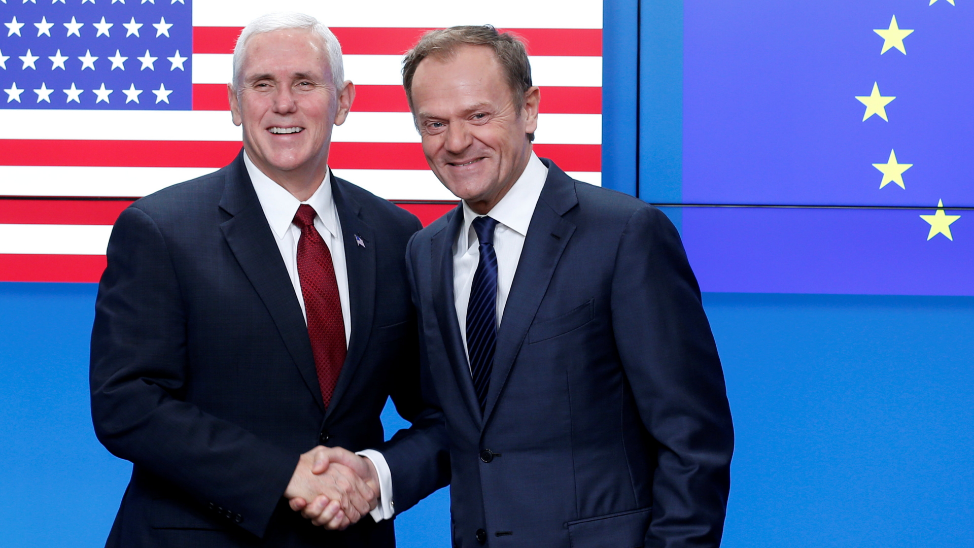 US-Vizepräsident Pence und EU-Ratspräsident Tusk 