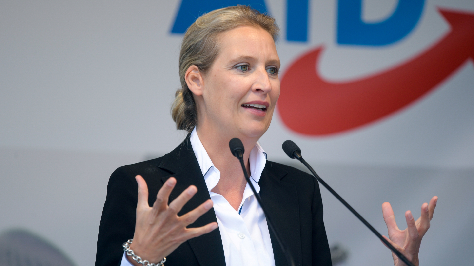 AfD-Spitzenkandidatin Alice Weidel bei einem Wahlkampfauftritt in Schwerin | REUTERS