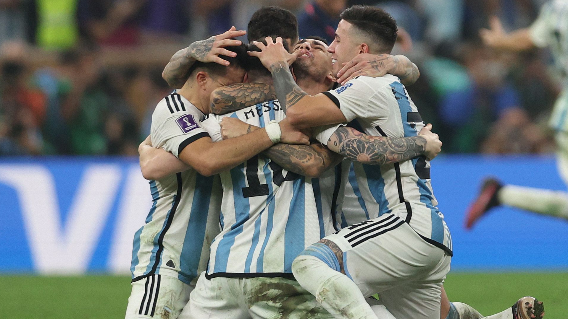 Argentiniens Mannschaft feiert den WM-Titel | AFP