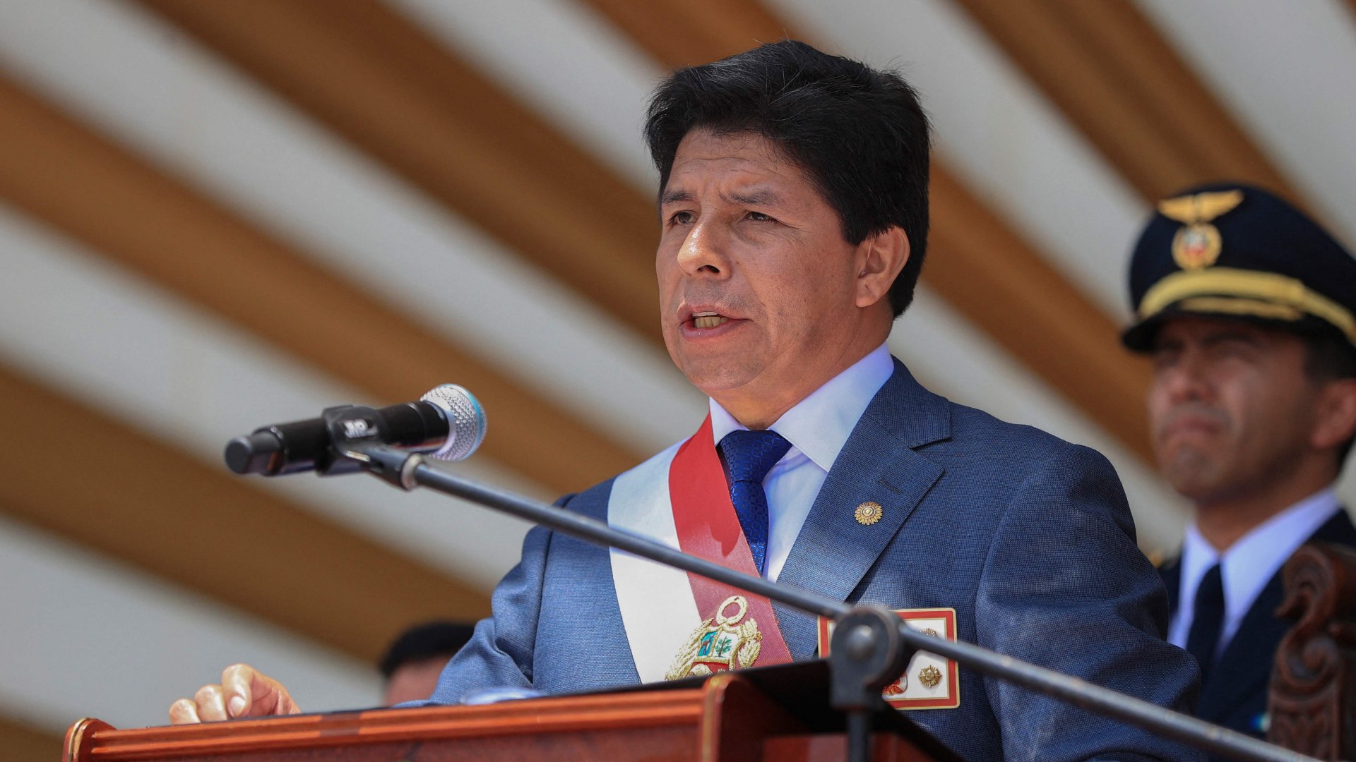 Perus Präsident Castillo während einer Rede  | AFP